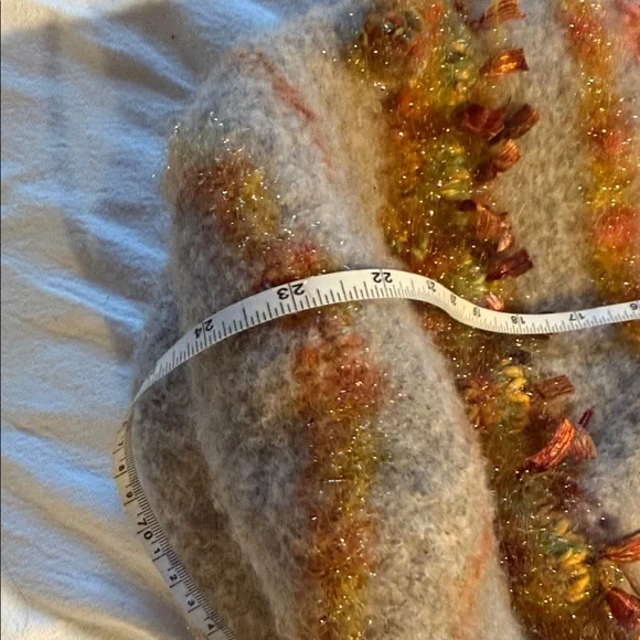 Handcrafted Boiled Wool Felt Shoulder Bag with Orange Accents & Fringe